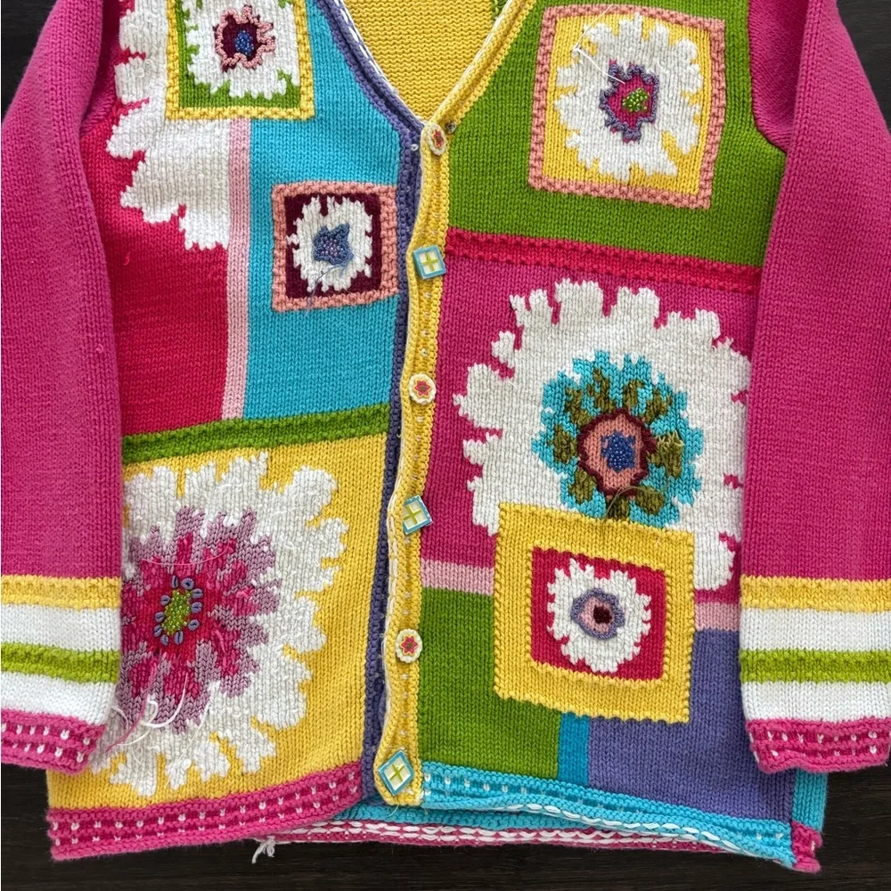 Vintage Y2K Storybook Knits Colorful Cardigan Sweater - Picture 2 of 4